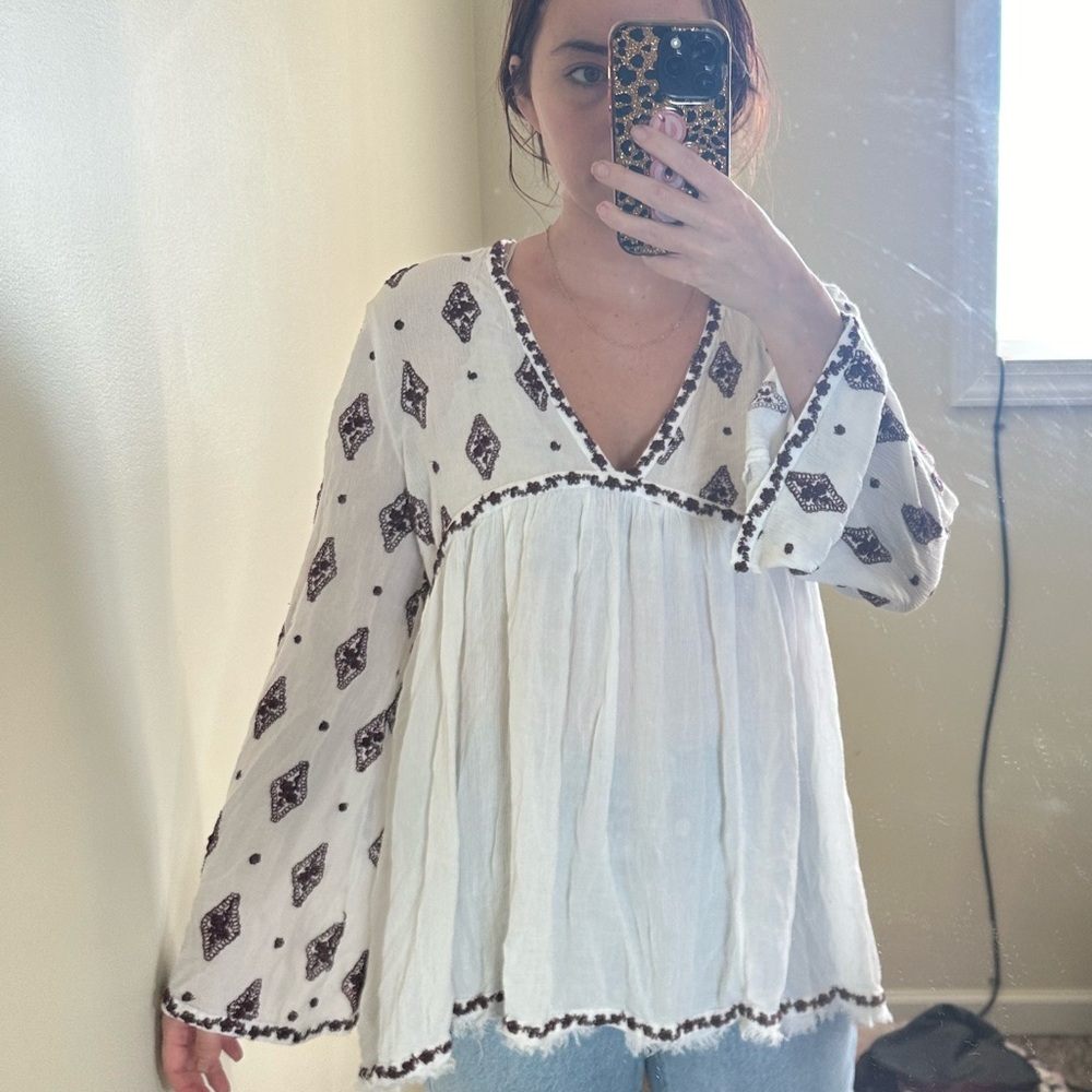 Free People Embroidered top